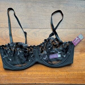 Adore Me Sheer Black Lace Bra